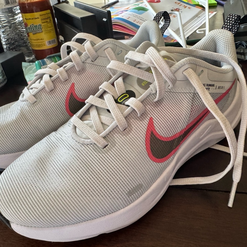 Nike White and Red Athletic Sneakers